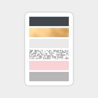 Geo Lines - Slate Gold Marble and Pink Sticker